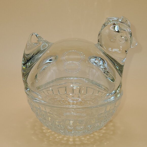 Anchor Hocking Clear Glass Hen on Nest Dish 4" - Picture 4 of 7
